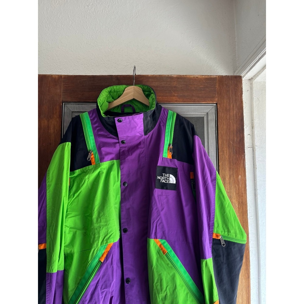 Vintage 90s The North Face "Tonar" Ski Jacket XL Neon Purple/Green Evangelion